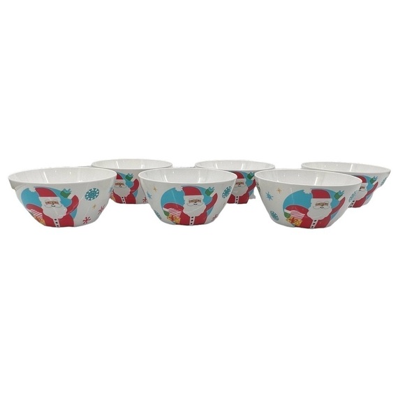NWT Target Santa Christmas Holiday  Plastic Bowls Set Of 6 - Picture 2 of 5